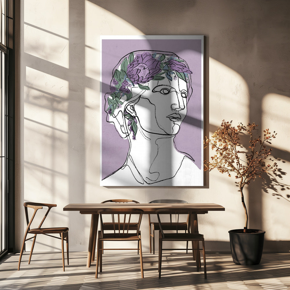Floral Outline Muse | Canvas