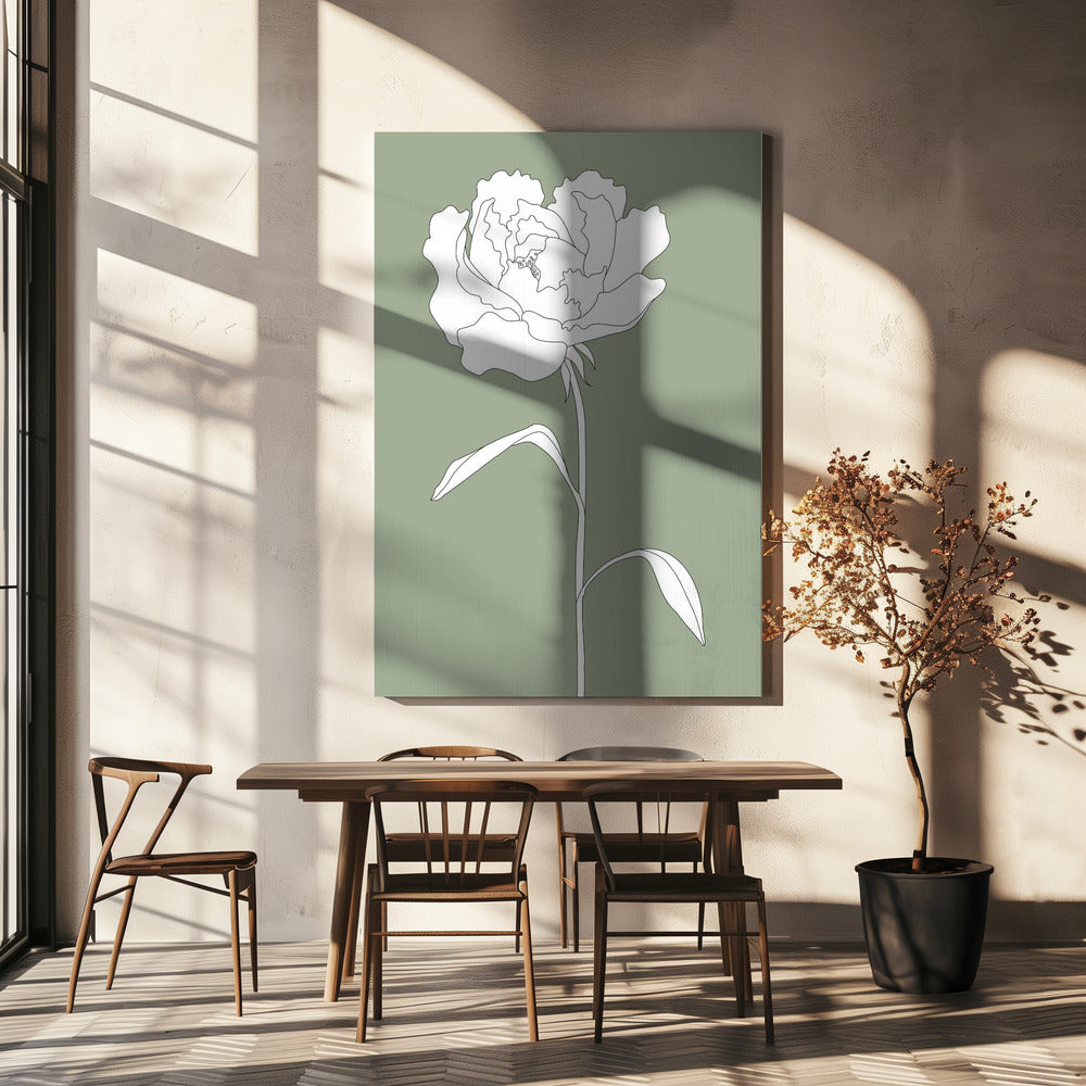 Rose in Green | Canvas