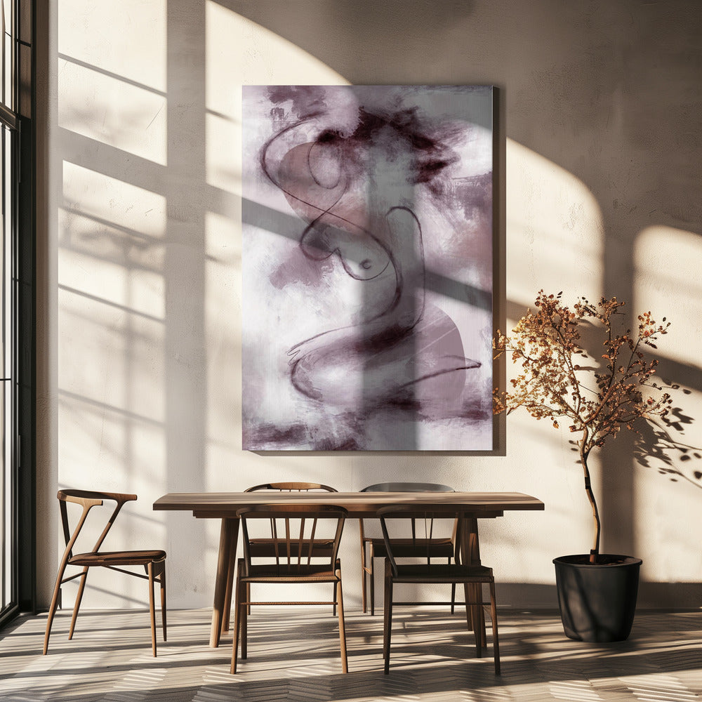 WOMAN FIGURATIVE ABSTRACT PAINTING PURPLE | Canvas