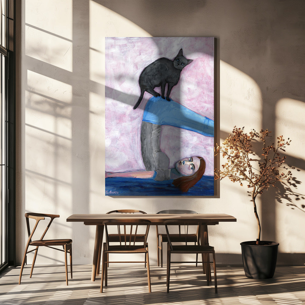 Yoga with my Cat | Canvas