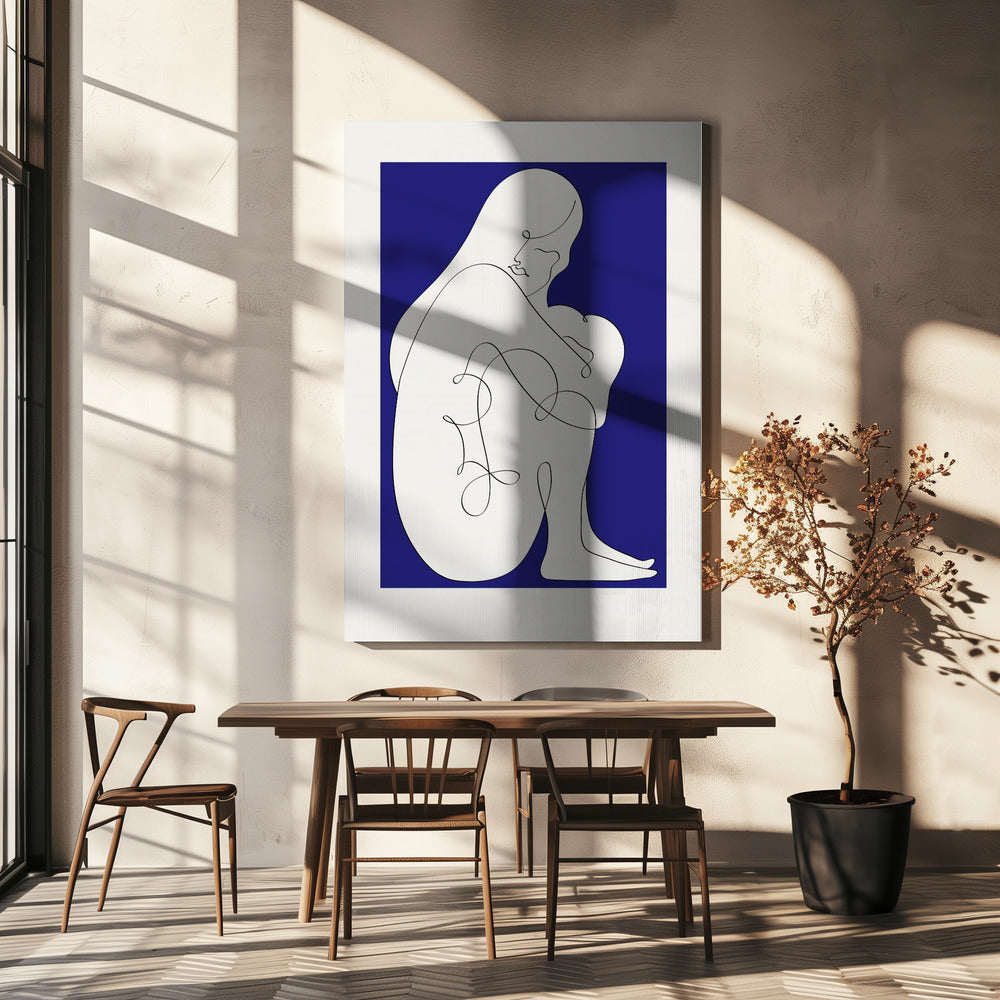 Sitting Woman Blue | Canvas