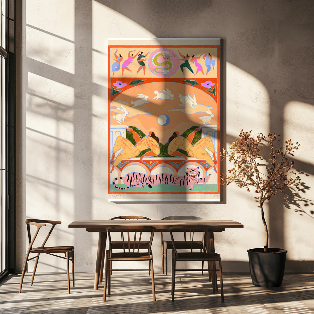 Rabbit Jumps Over the Moon | Canvas
