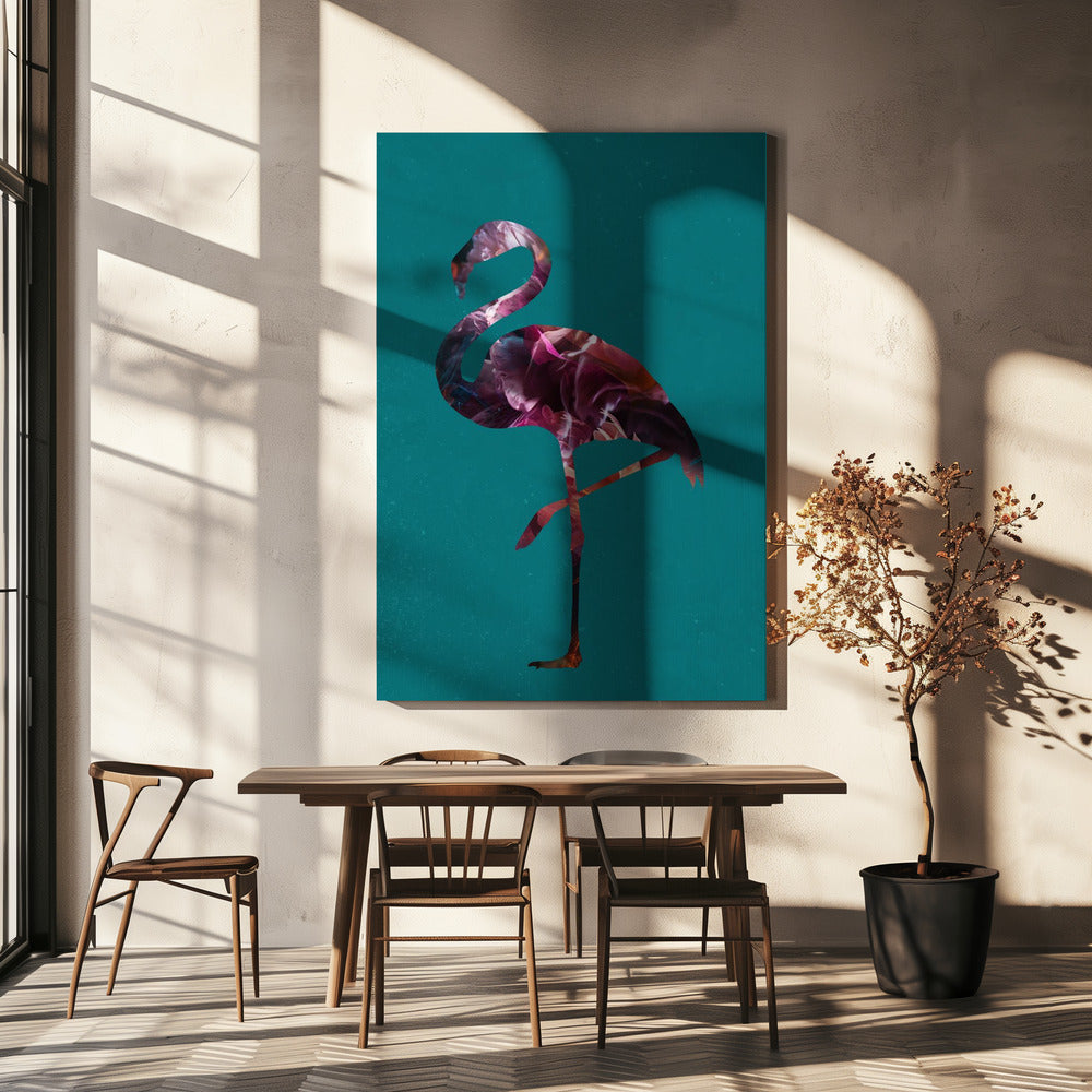 Flamingo Pink and Green | Canvas