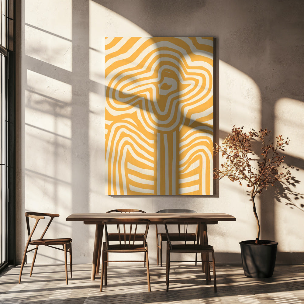 Yellow Striped Flower | Canvas