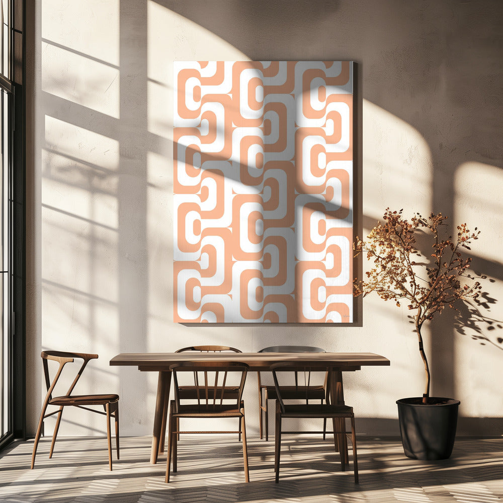 Retro Pattern Peach Fuzz | Canvas