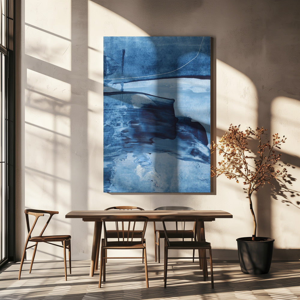 Dynamic Blue Hues And Fluid Brushstrokes | Canvas