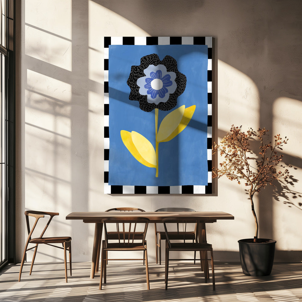 Flower with a Blue and Black Petal | Canvas