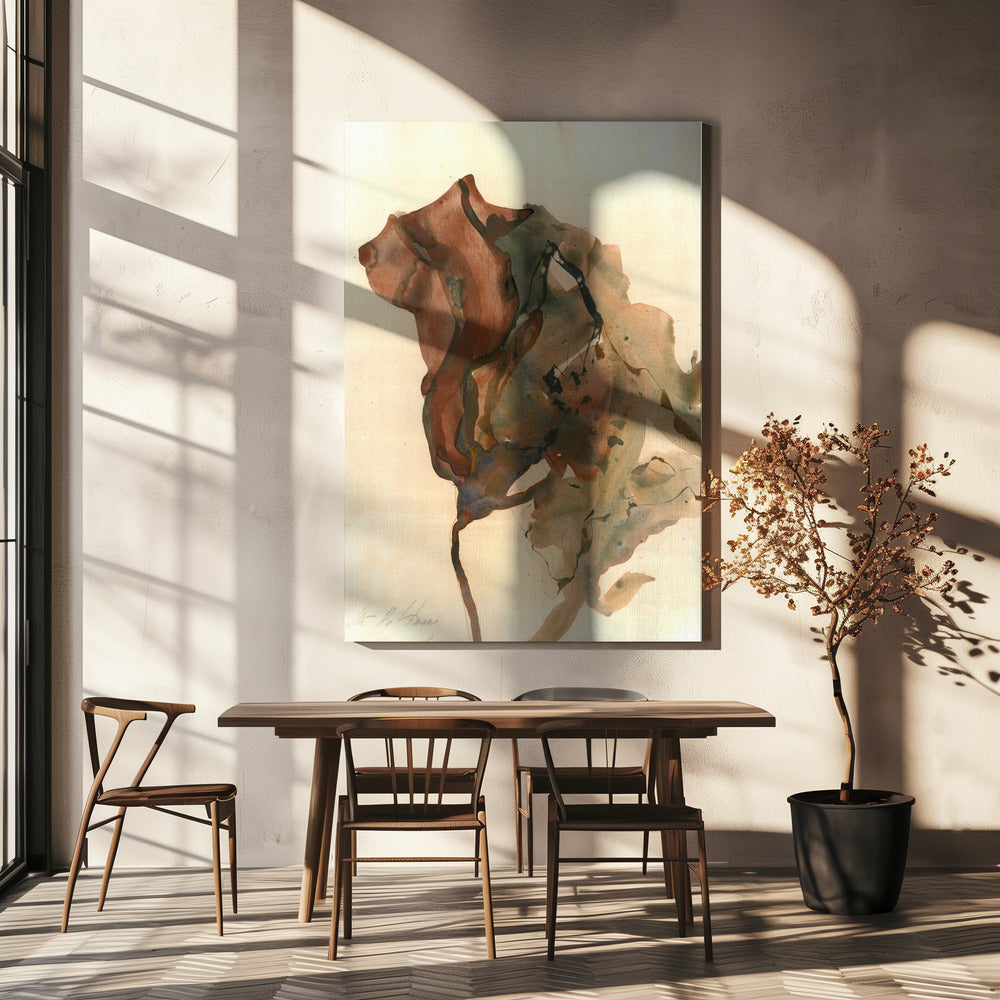 Organic Shapes in Earthy Tones of Brown and Green | Canvas