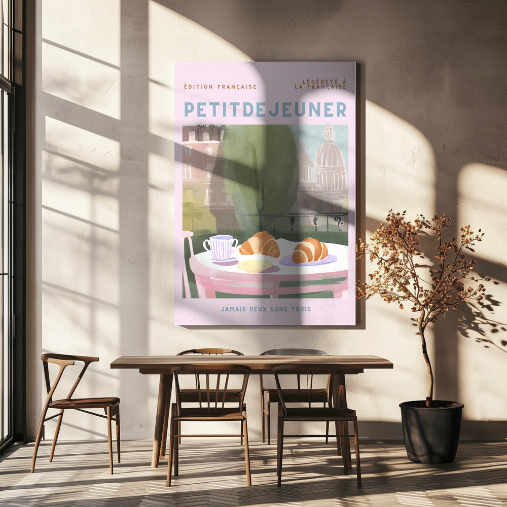 Petit Dejeuner, Croissants, Paris, Pastell | Canvas