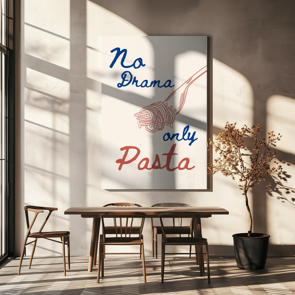 No drama only pasta, Illustration + Text | Canvas