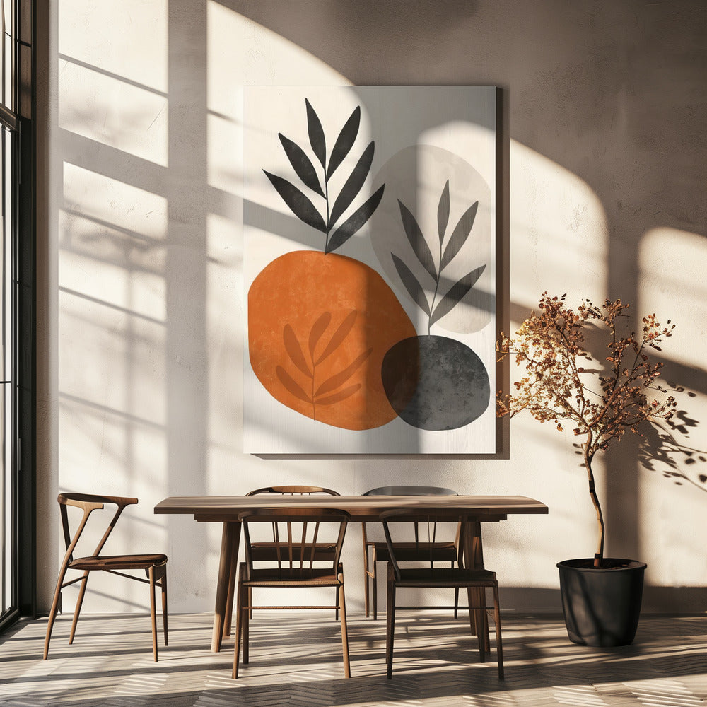 Painted Shapes and Plants 3 | Canvas