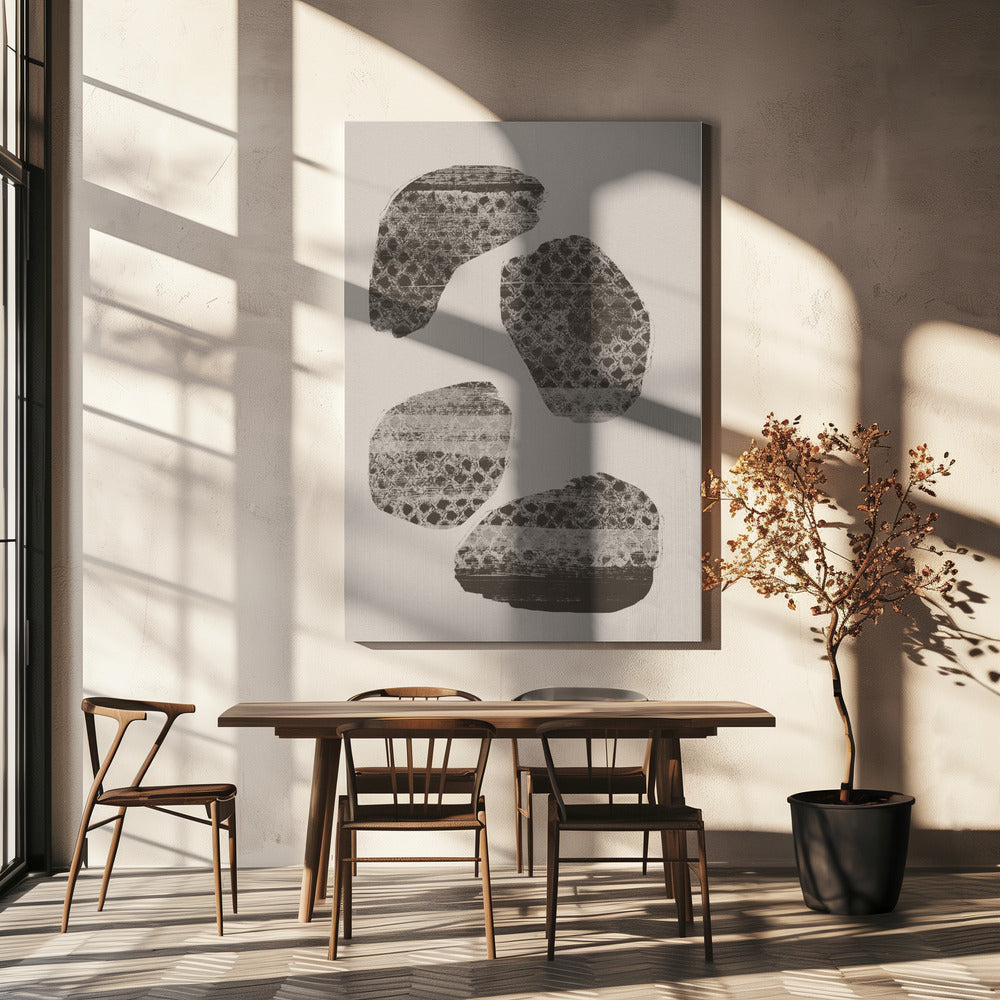 Stonescape – Abstract Organic Shapes in Taupe and Brown | Canvas