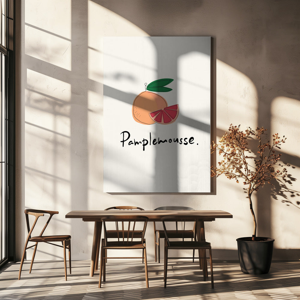 Modern French Fruits Collection "Grapefruit / Pamplemousse" | Canvas