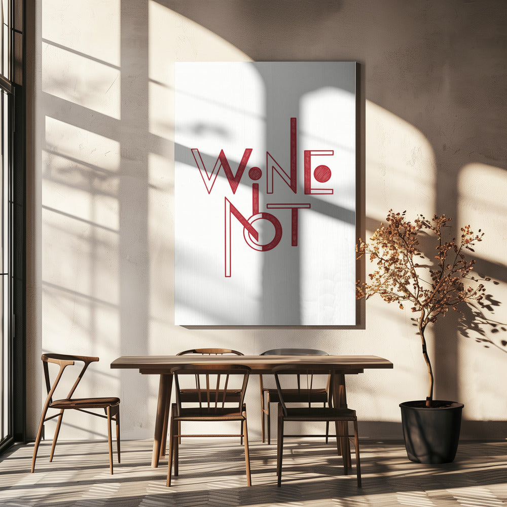 Wine Not hand-drawn text & quote | Canvas