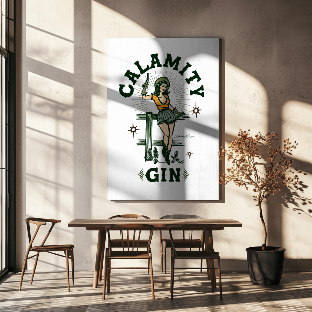 Calamity Gin Funny Retro Western Cowgirl Art | Canvas