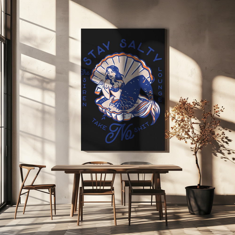 Stay Salty Siren Lounge Pin-Up Mermaid | Canvas