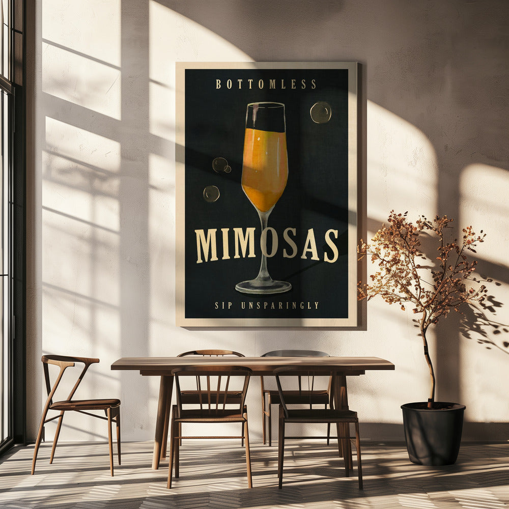 Bottomless Mimosas Art Deco Cocktail Bar Art | Canvas