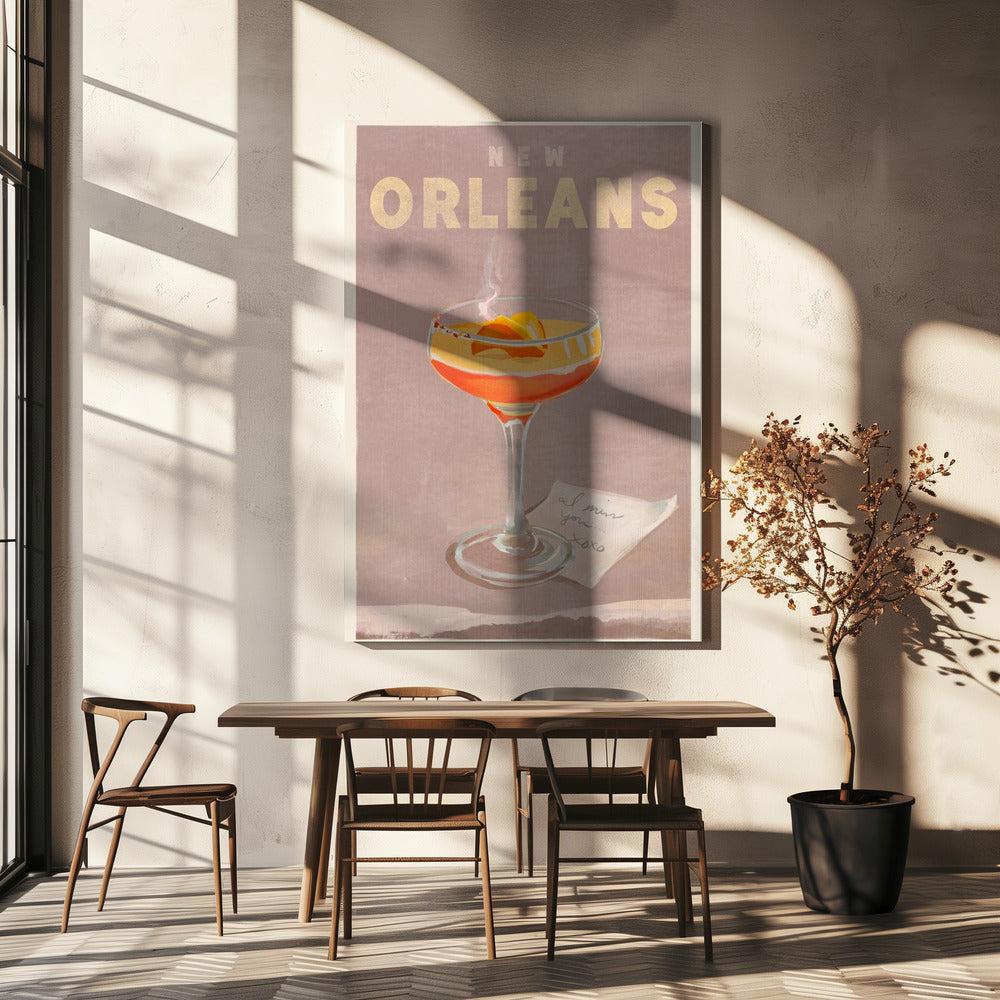 New Orleans Cocktail Travel Poster | Canvas