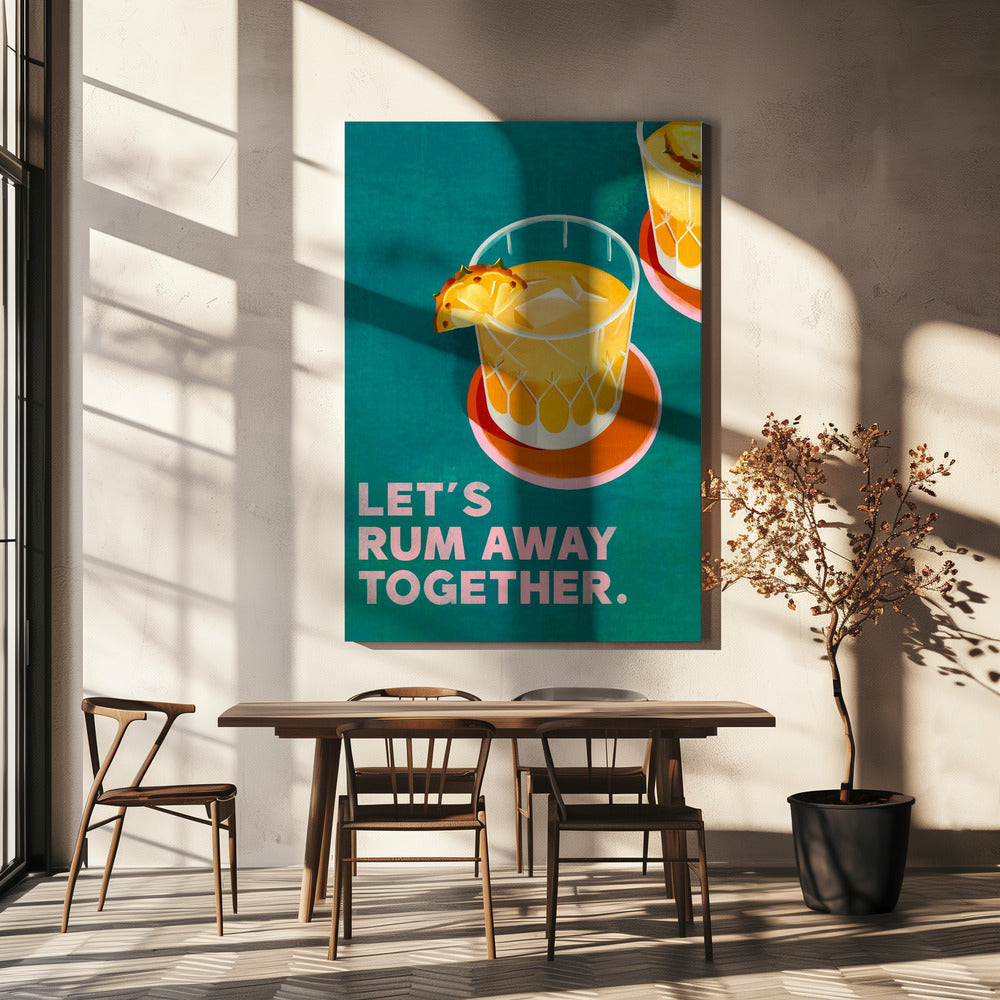 Rum Away Beach Bar Cocktail Art | Canvas