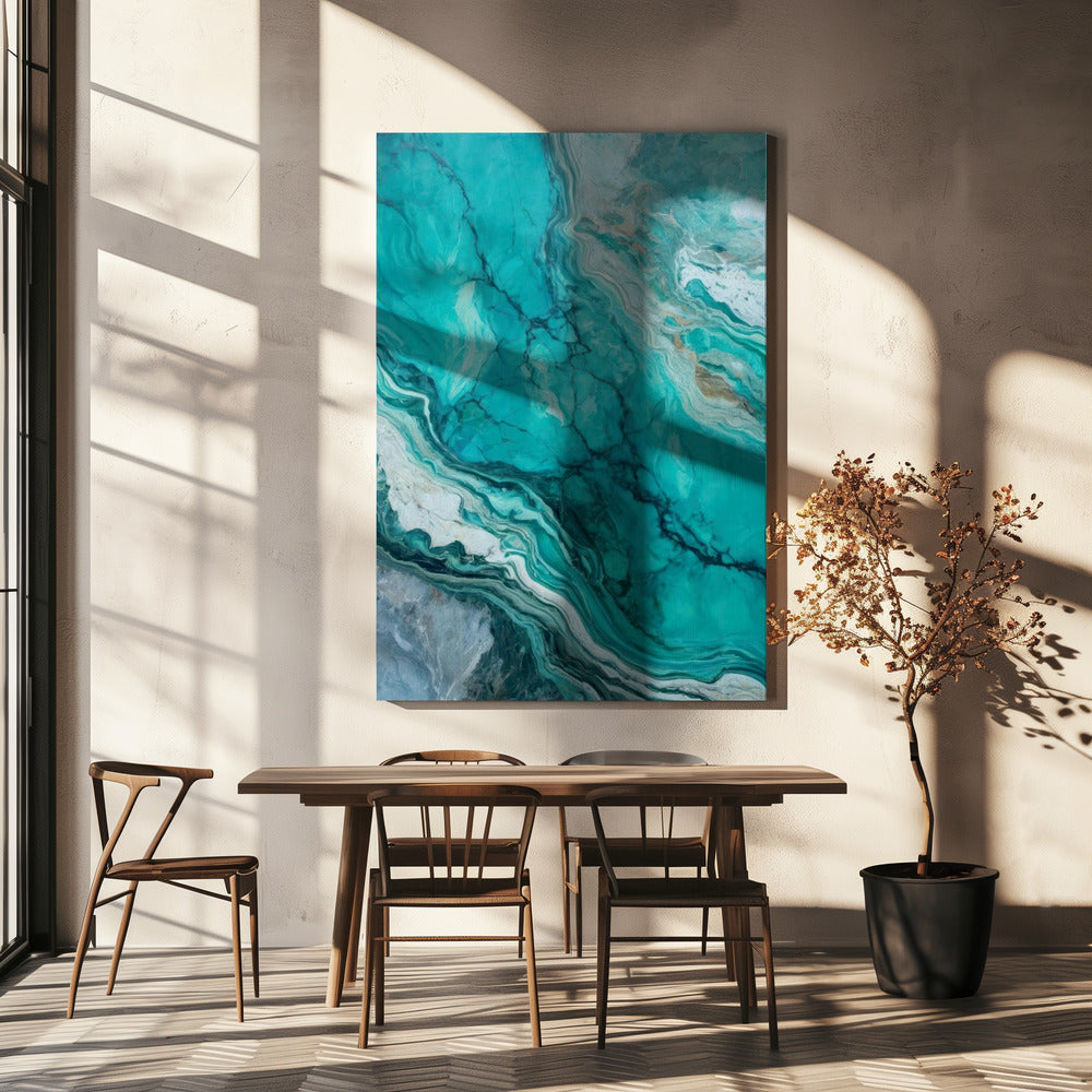 Abstract Patterns With Swirling Turquoise | Canvas