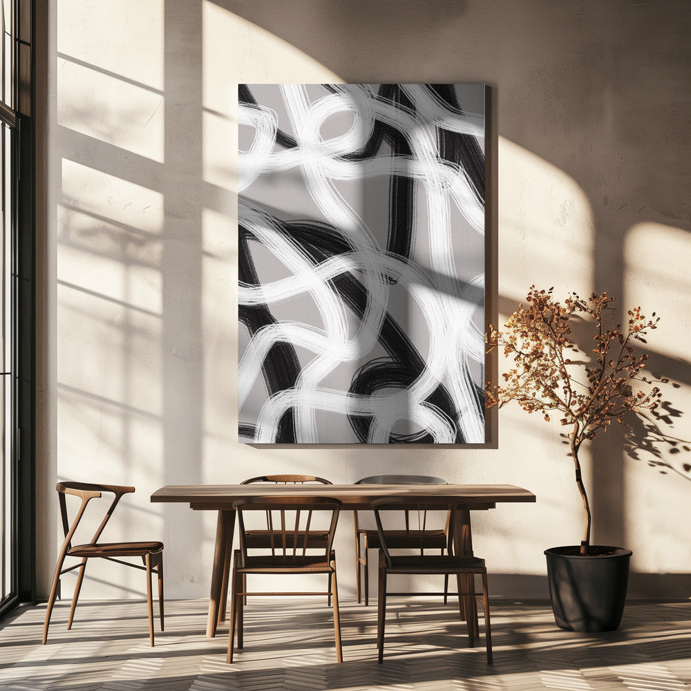 Black And White Brushstrokes | Canvas