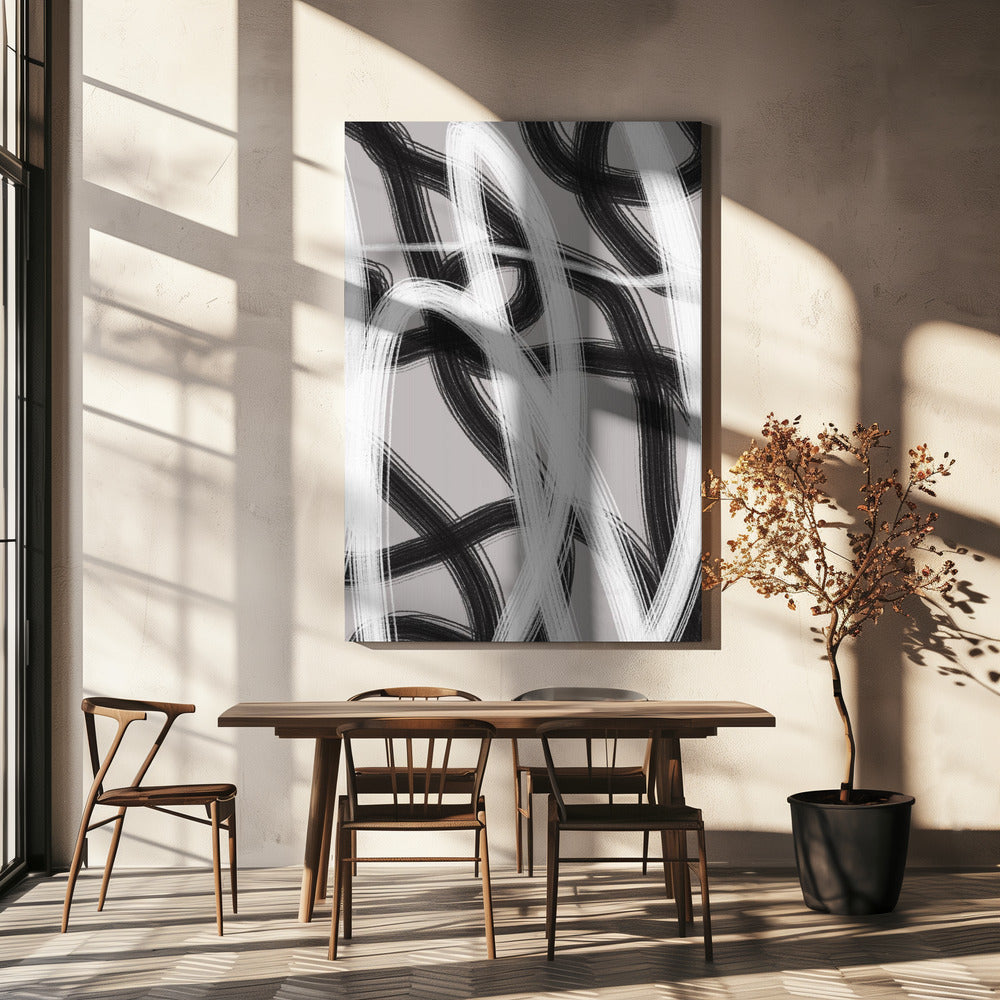 Black And White Brushstrokes | Canvas