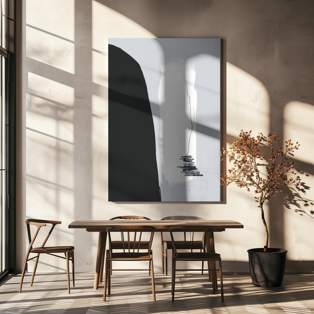 Black Shape Against A Light Background | Canvas