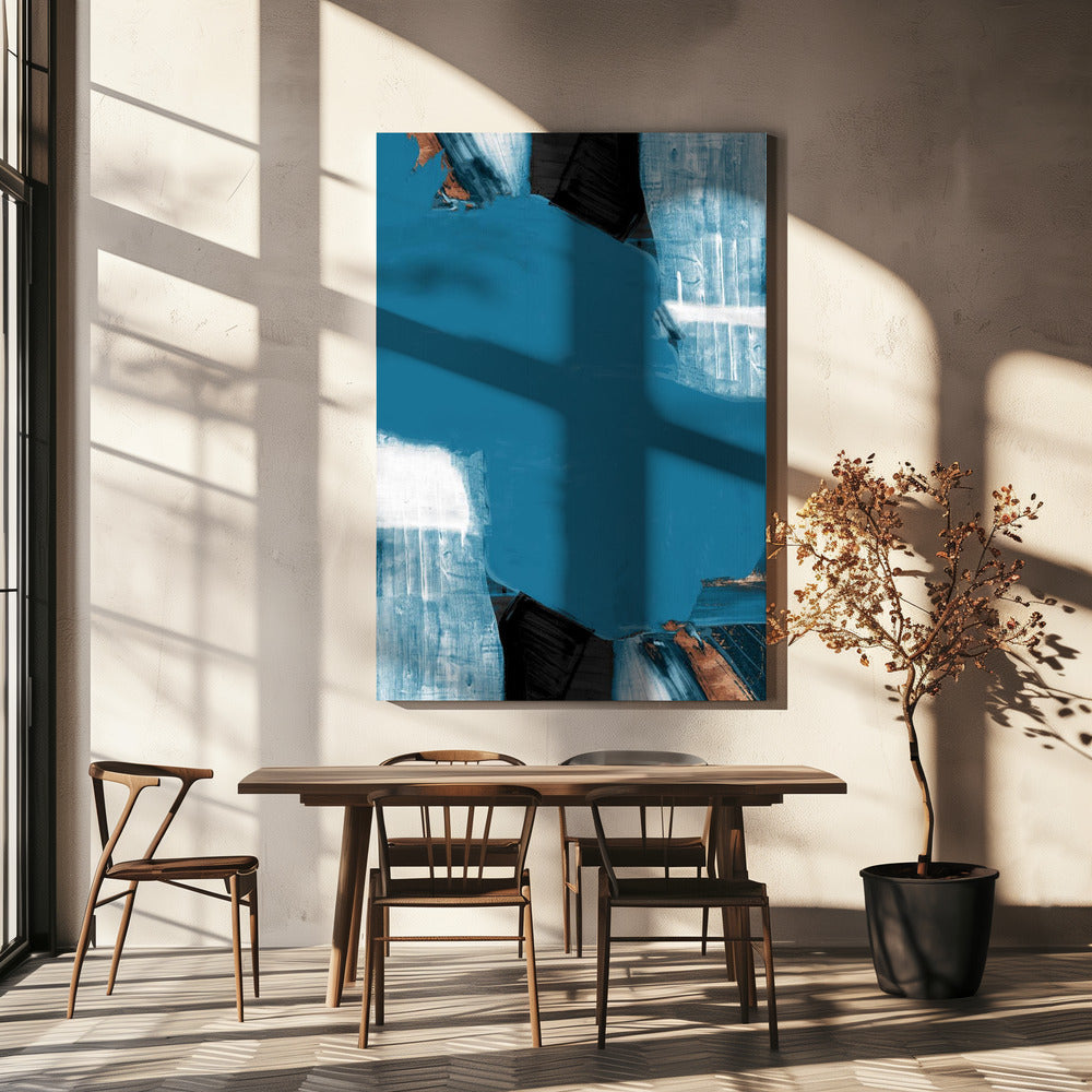 Teal Gold Shapes 1 | Canvas