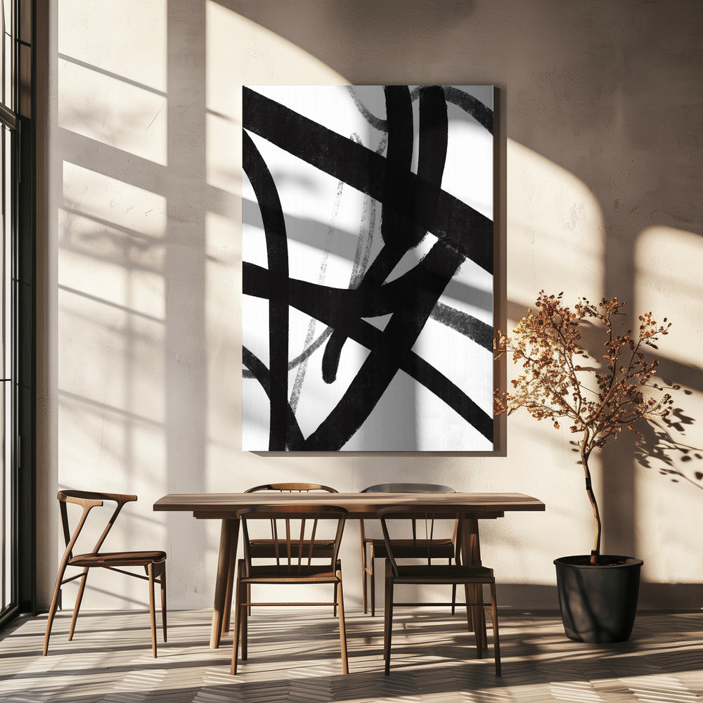 Bold Black Brushstrokes | Canvas