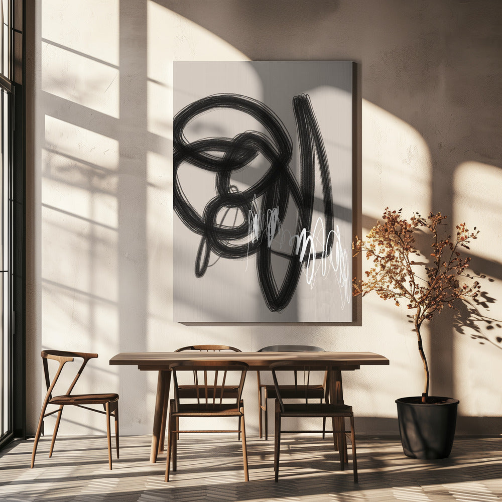 Sweeping Black and White Lines | Canvas