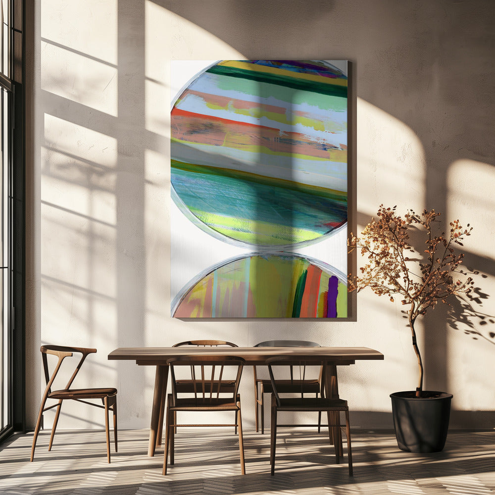Abstract Stripes & Circles No 1 | Canvas