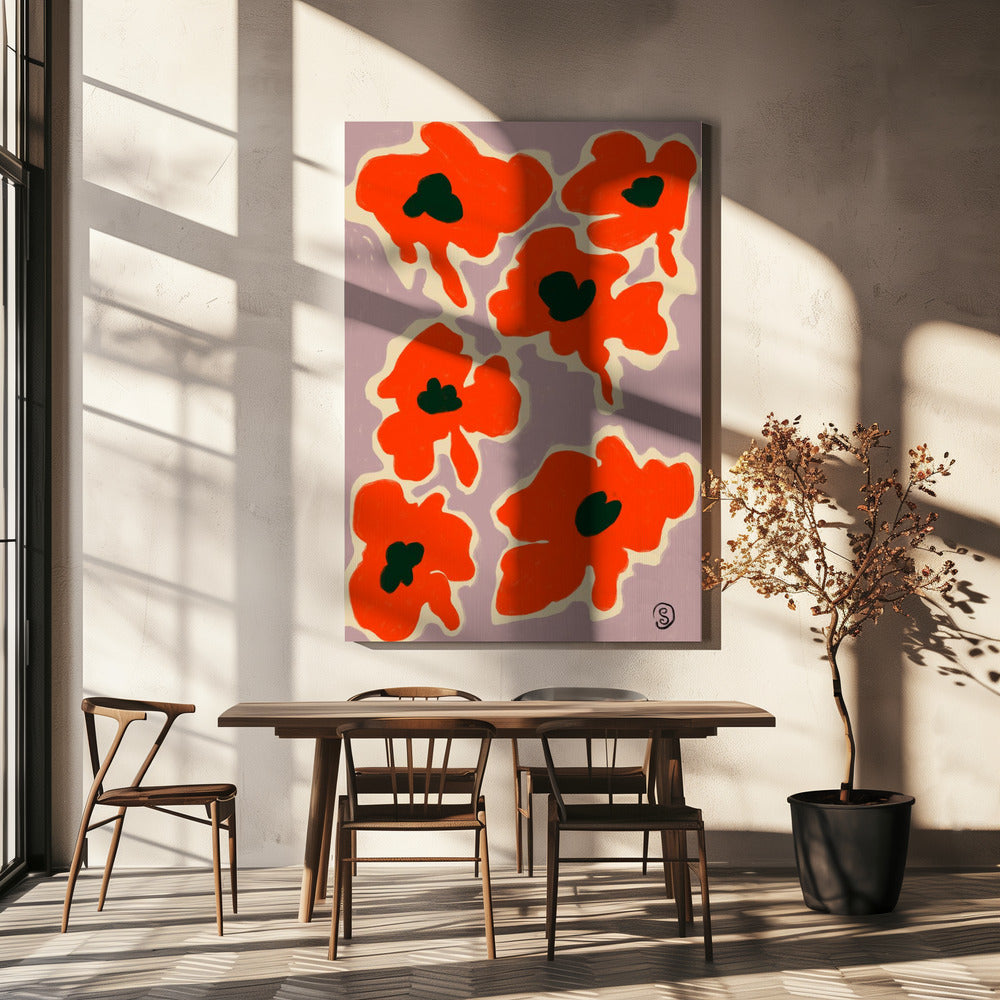 Vibrant Poppy Flowers | Canvas
