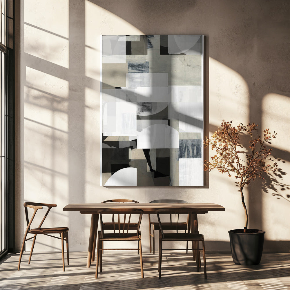 Abstract Mocha Black White Composition No. 2 | Canvas