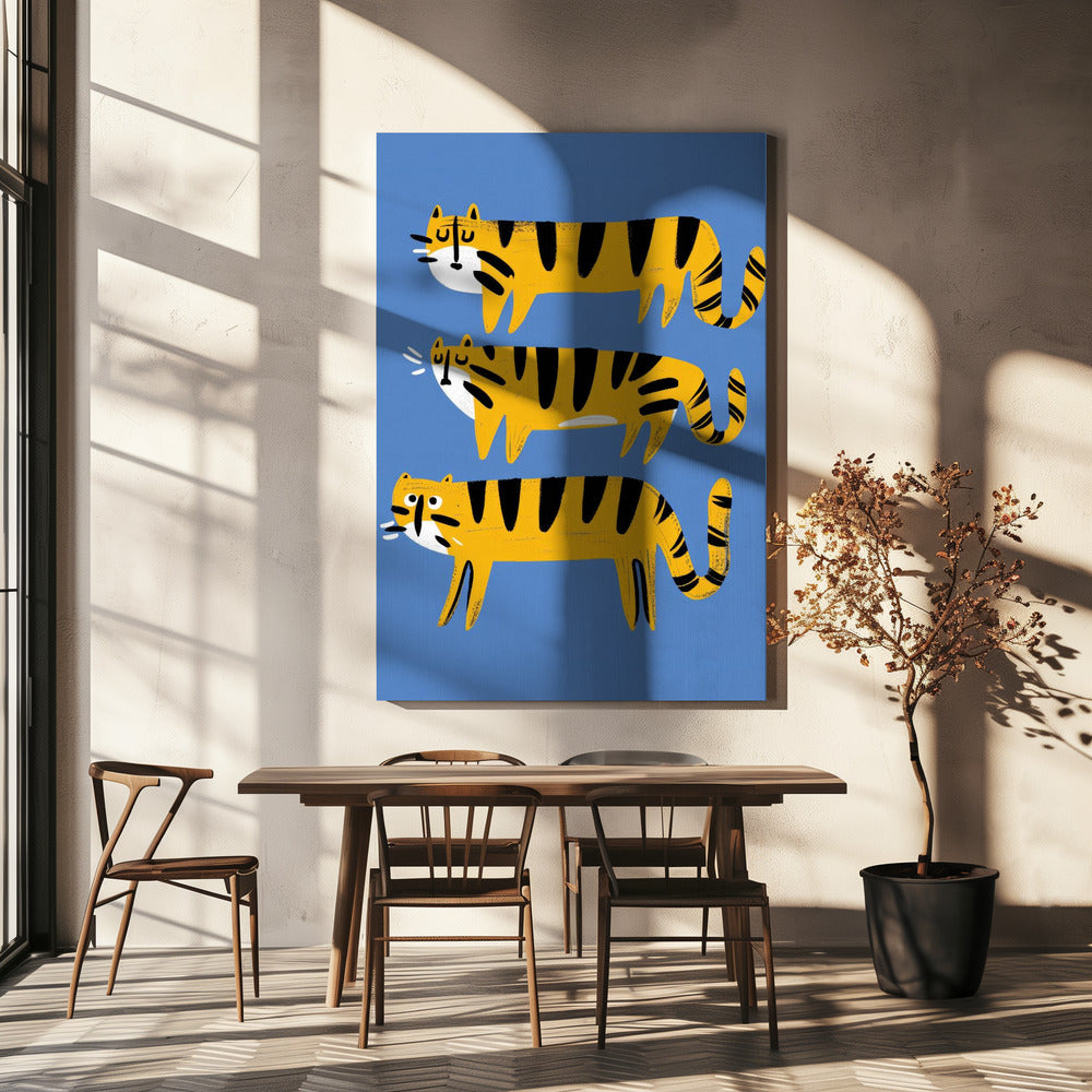 Tiger Trio Parade | Canvas