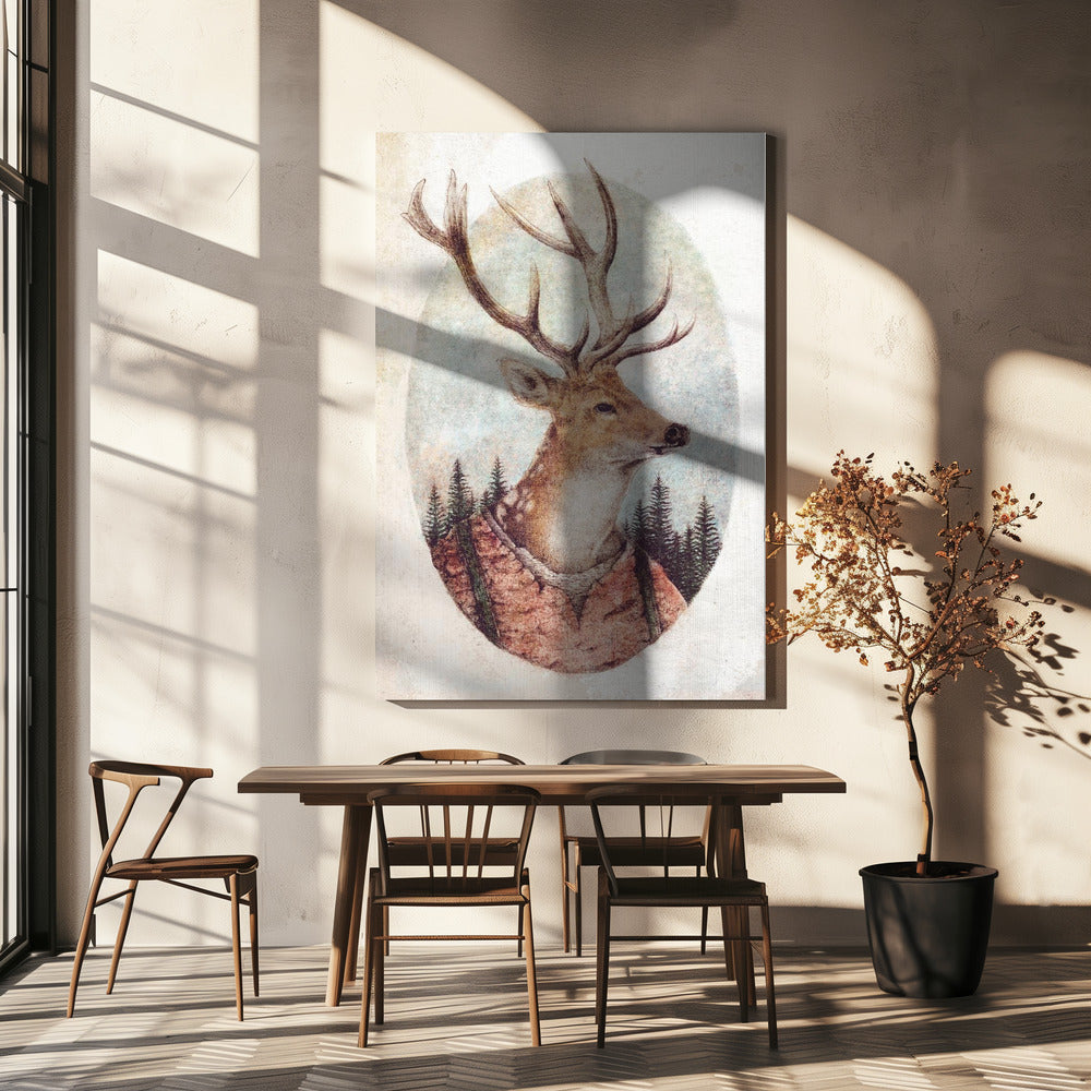 Deer In A Rustic Outfit | Canvas