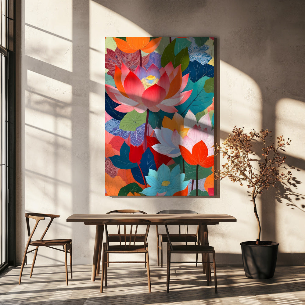 The Enchanted Lotus Garden | Canvas