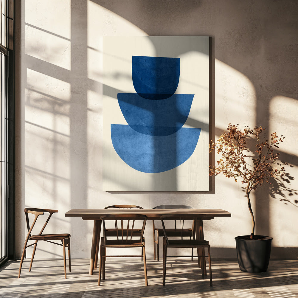 Geometric Abstract Shapes Blue | Canvas