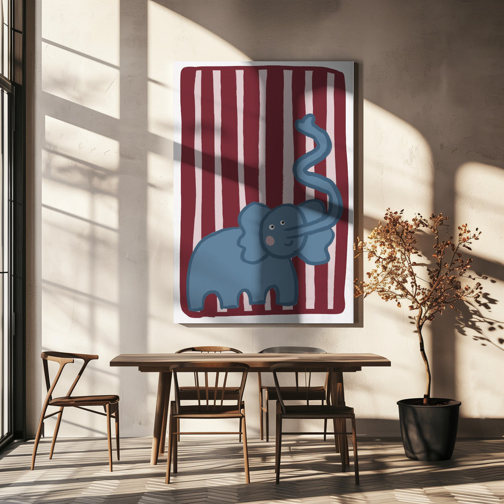 Curious Blue Elephant | Canvas