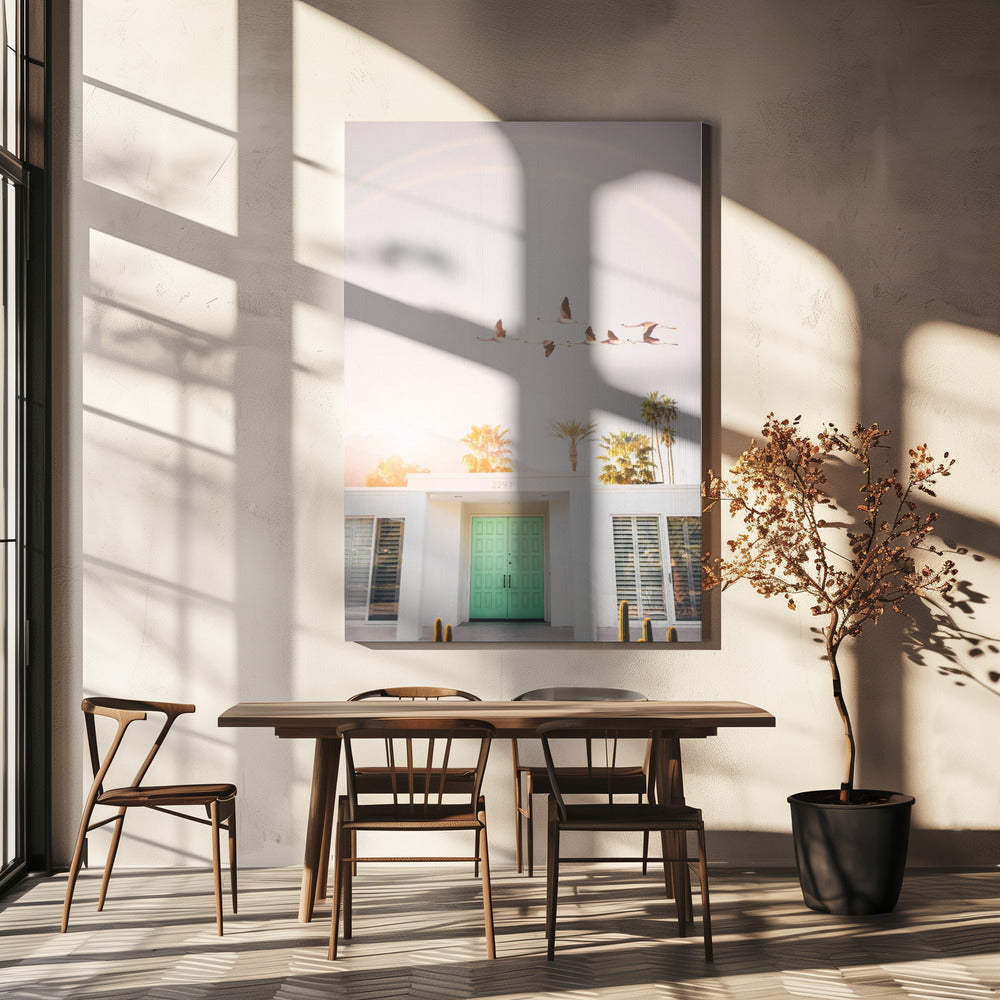 Flamingos In Palm Springs | Canvas