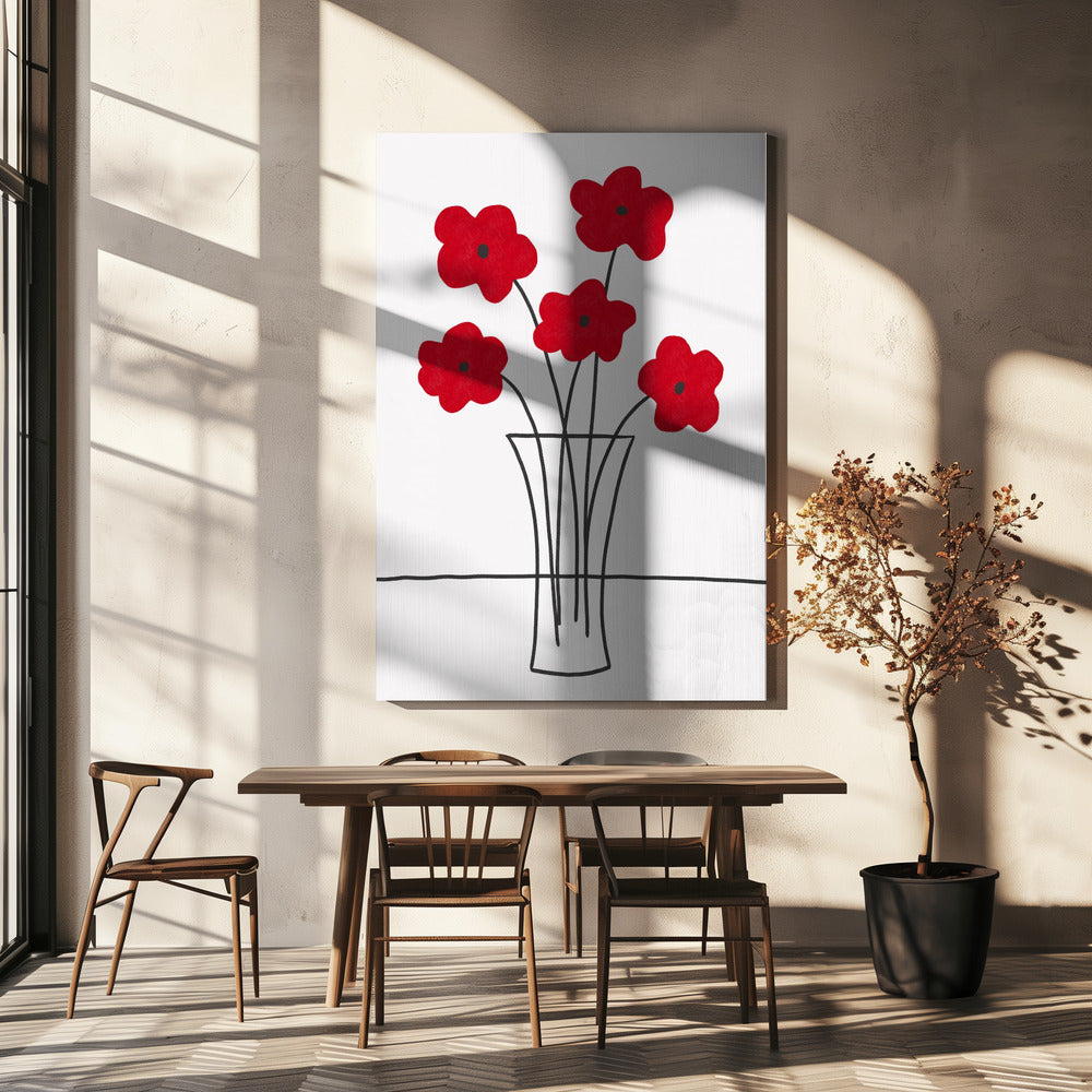 Poppies in Vase | Canvas