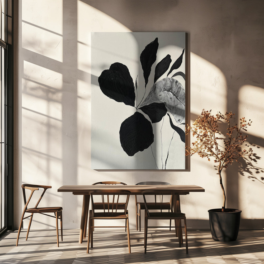 Monochrome Leaves | Canvas