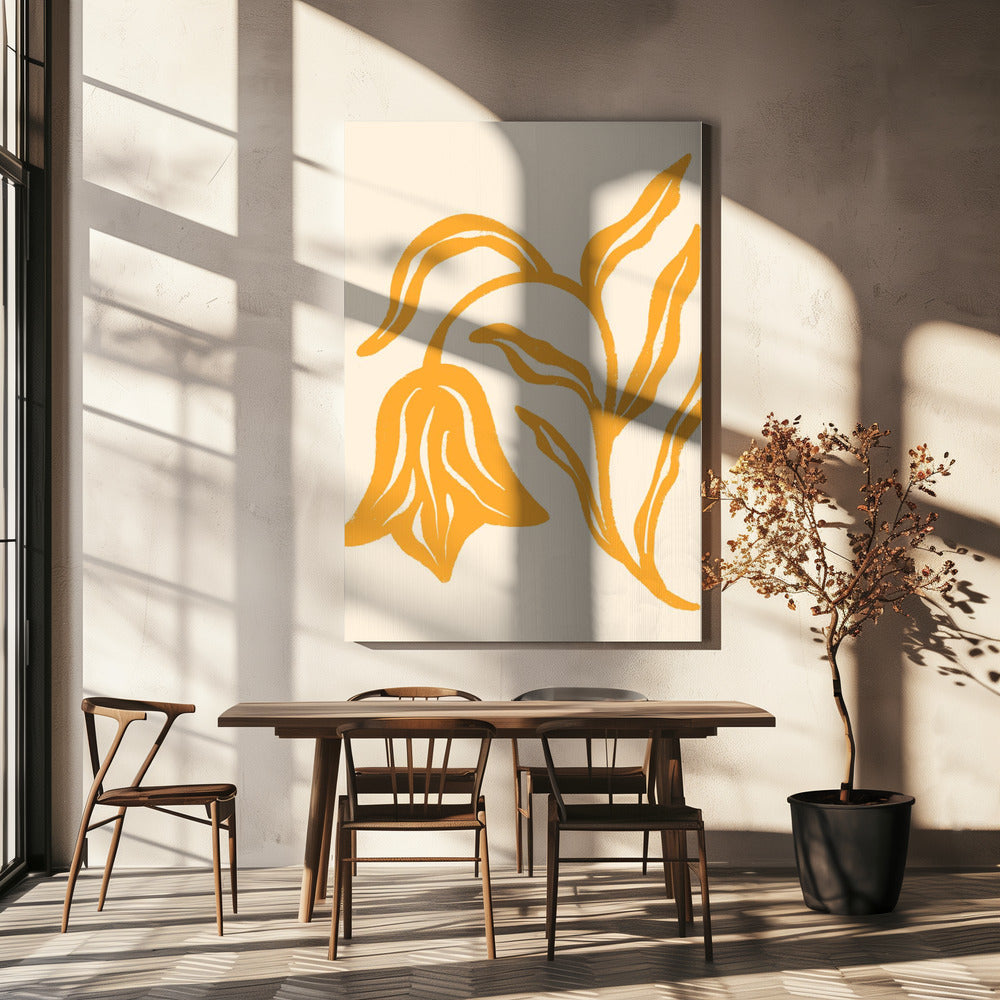 Golden Blossom Silhouette | Canvas