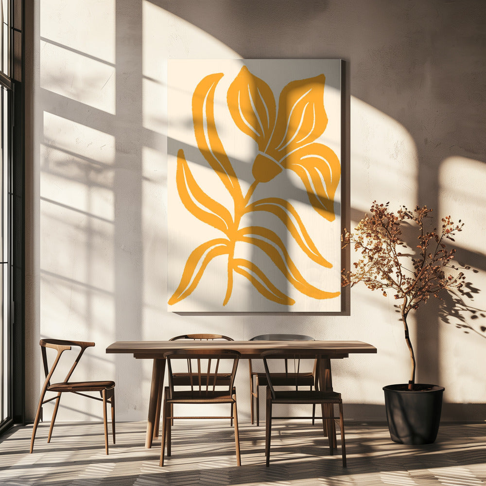 Abstract Yellow Stylized Tulip | Canvas