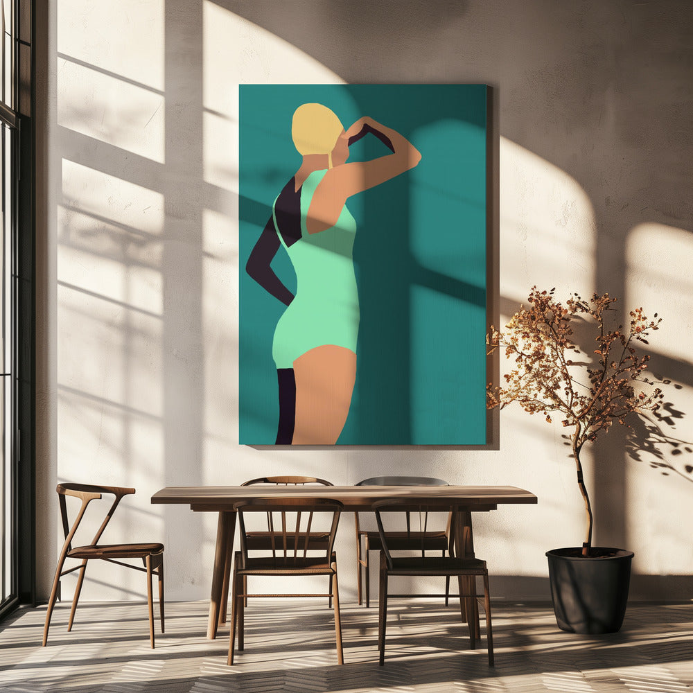 Vintage swimmer poster | Canvas
