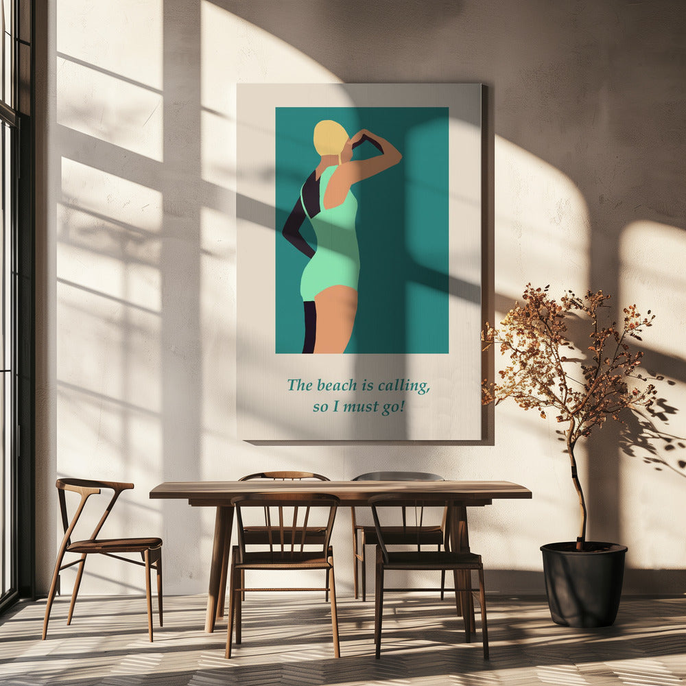 Vintage swimmer poster | Canvas