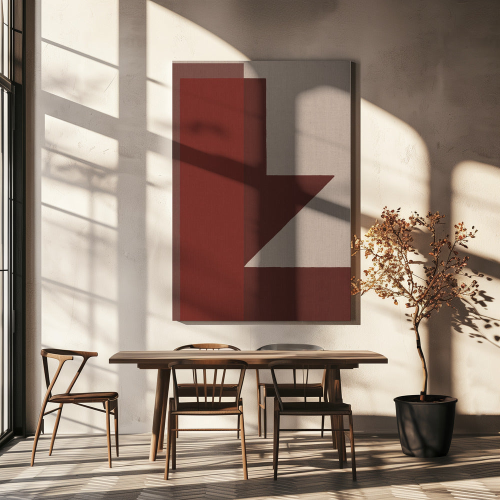Red Geometric Composition | Canvas