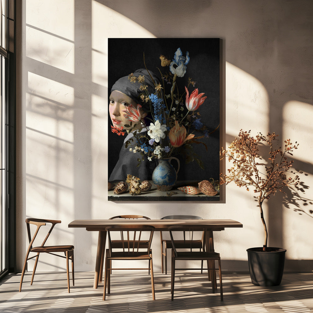 Girl With a Pearl Earring - Behind a Wan Li Vase Edition | Canvas