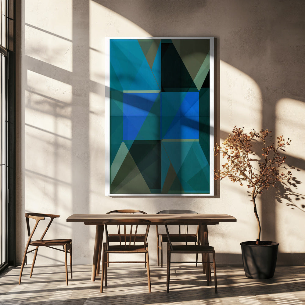 Overlapping Blue And Green Translucent Shapes | Canvas