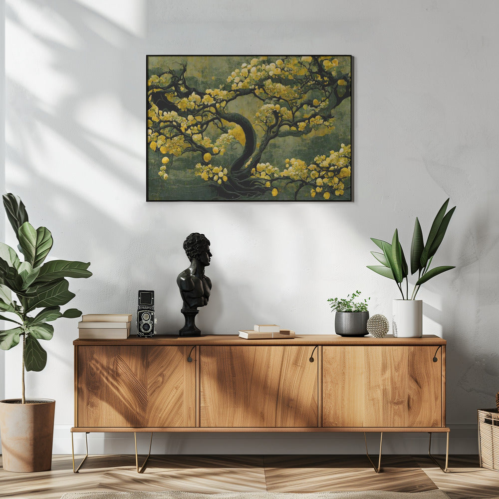 Golden Blossom Tree | Poster