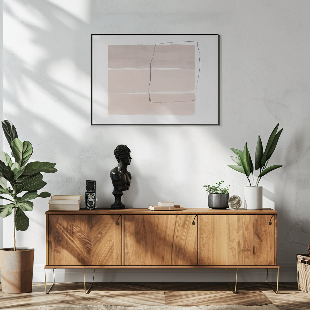 Soft Beige Tones With Horizontal Bands | Poster